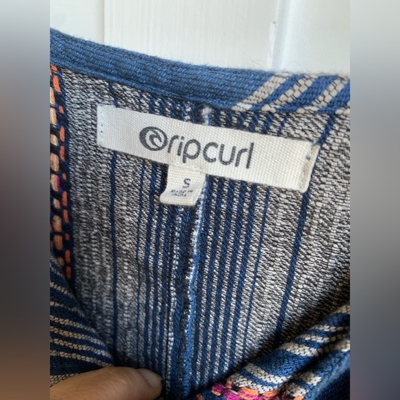 Rip Curl River Song Striped Button Front Mini Dress - Picture 2 of 6